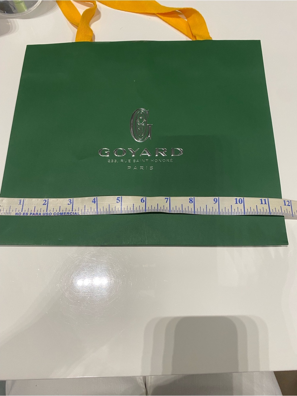 Goyard Dark Green Gift Bag with Yellow Handles